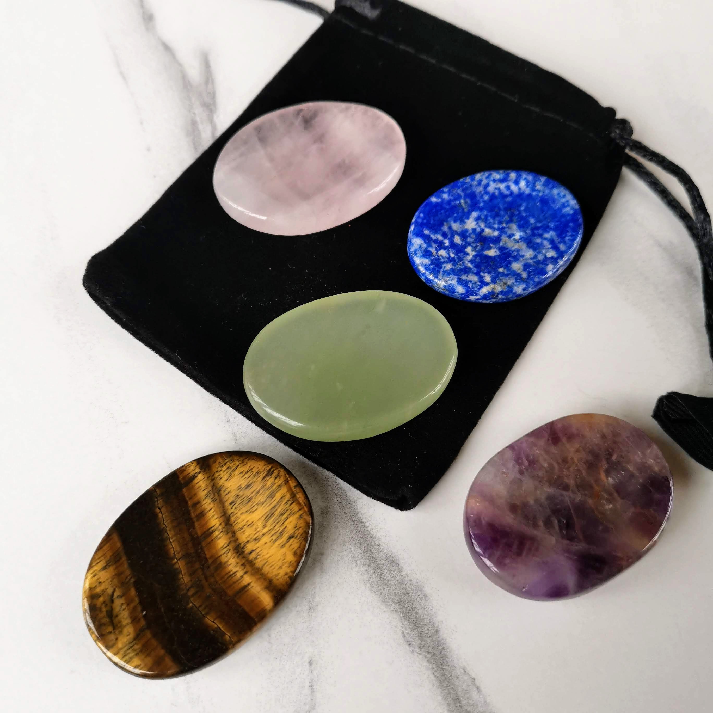 Palm Stone Worry Stone - Choice of Crystals